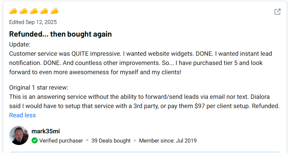 Dialora Review AI-Powered Call Automation for Businesses 14 Dialora Customer review