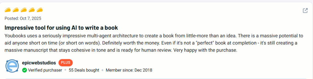 Youbooks Review Best AI Book Writing Software for Authors 14 Youbooks Customer Review