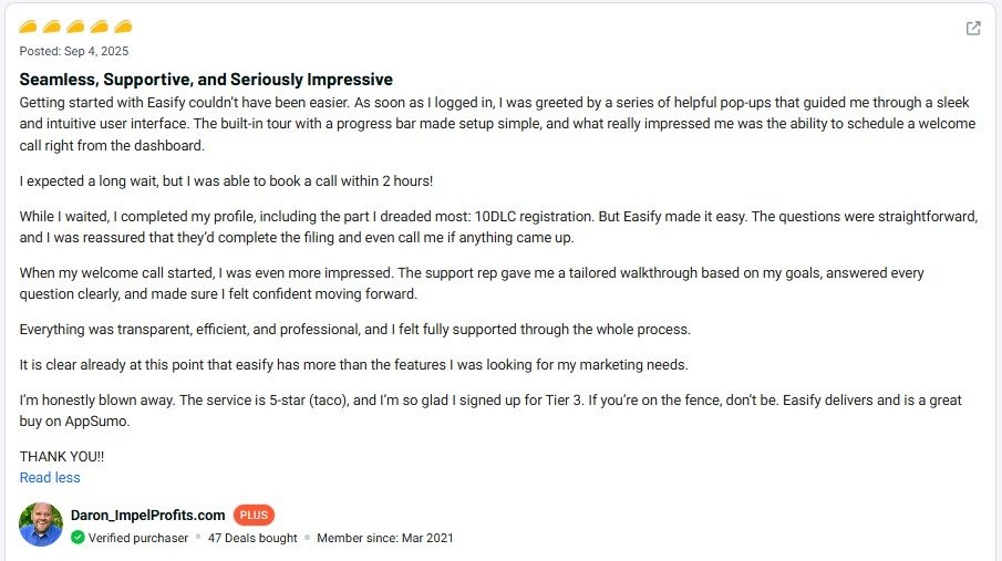 Easify Review 2025 The Ultimate All-in-One Marketing Platform 11 Easify Customer Review