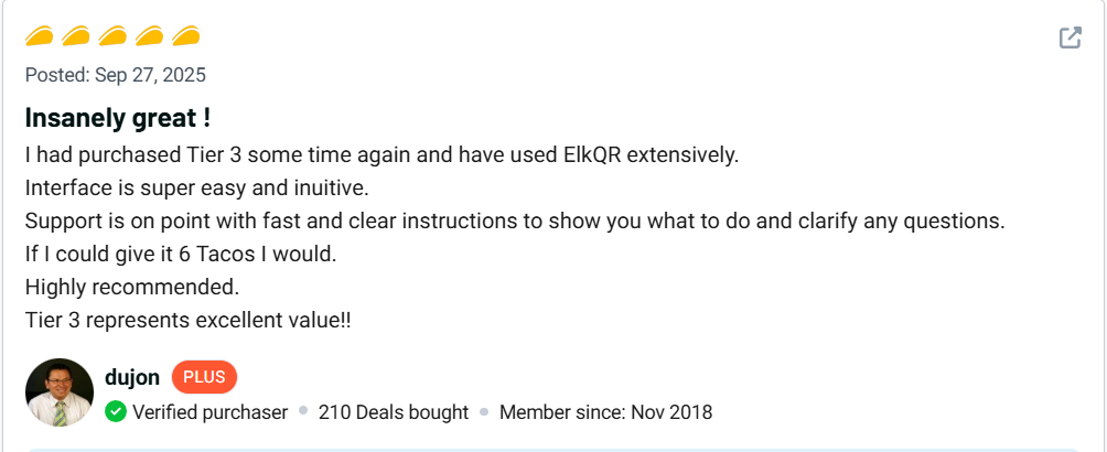 ElkQR Review Best QR Code Platform for Businesses 11 ElkQR Customer Review