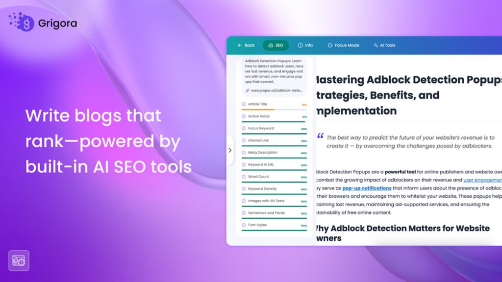 Grigora Review A Complete Look at Its AI Tools and Website Builder 3 Grigora Review