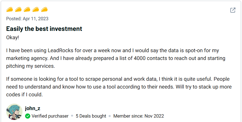 Lead​Rock‍s Customer Review