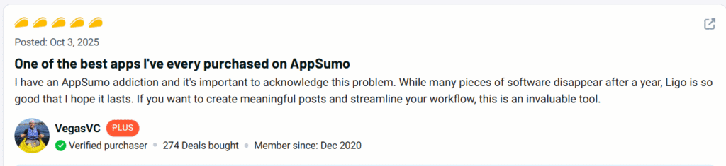 LiGo Review Boost LinkedIn Engagement with AI Power 11 LiGo customer review