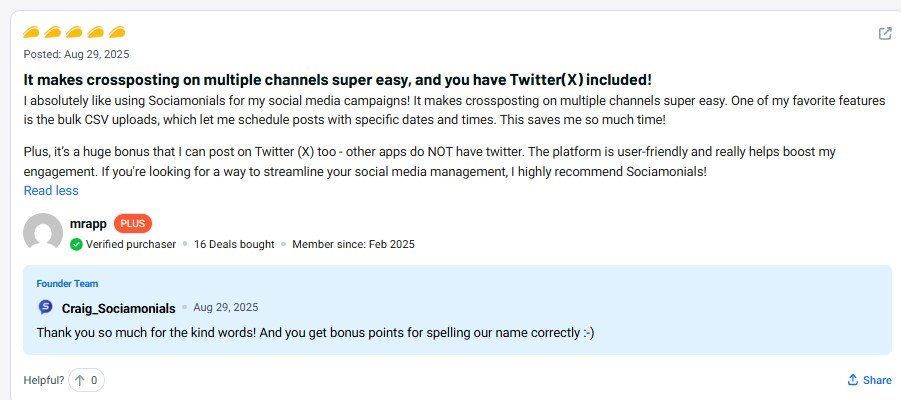 Sociamonials Review Boost Engagement & ROI with Smart Automation 16 Sociamonials Customer Review