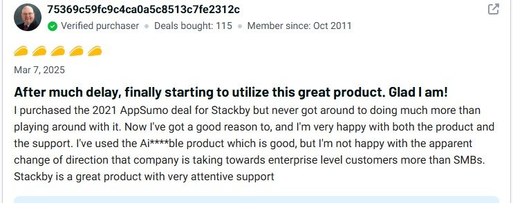 Stackby Review Lifetime Deal for No-Code Workflow Platform 12 Stackby Customer Review