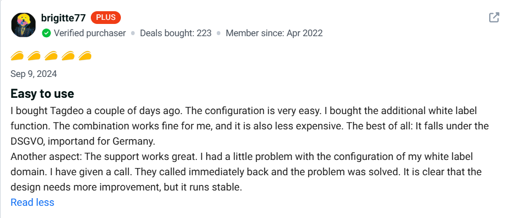 Tagdeo Customer Review