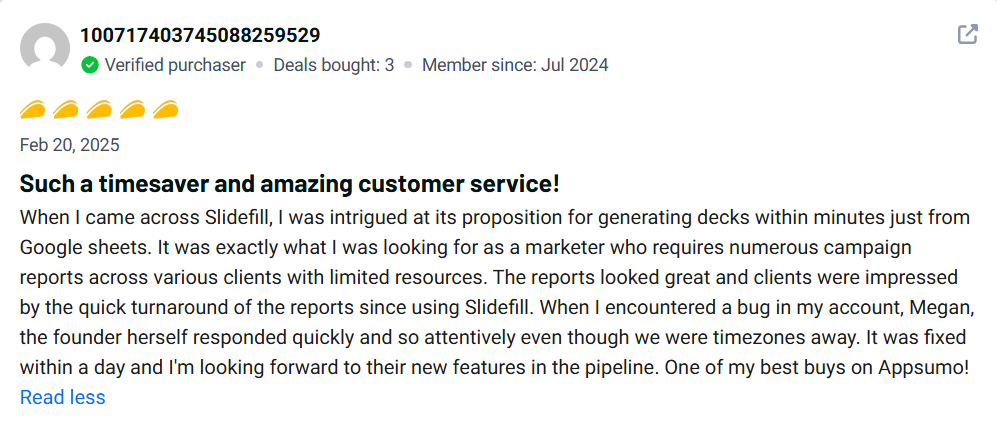 SlideFill Customer Review