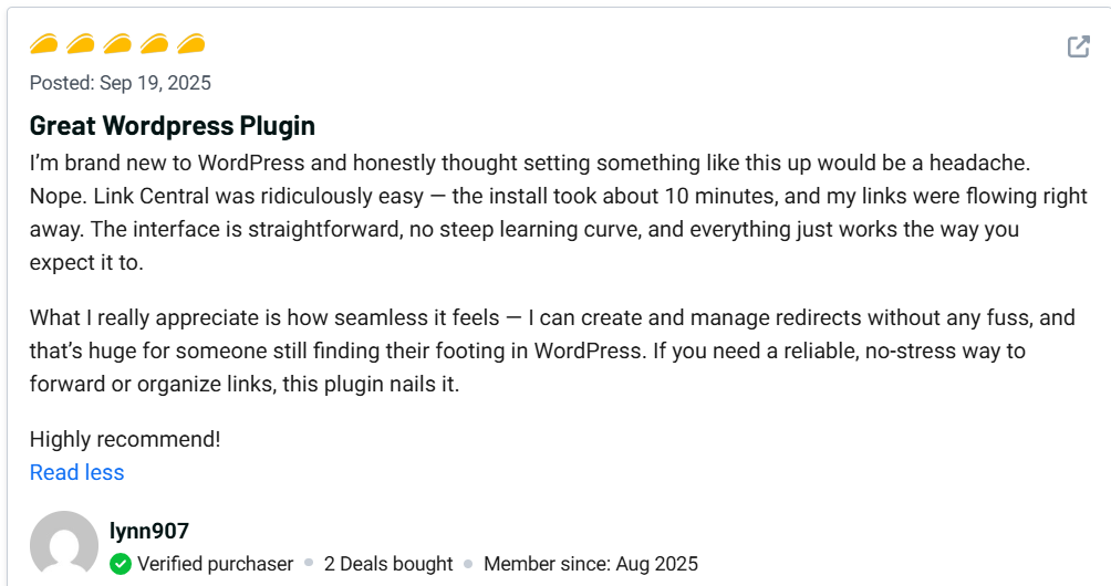 LinkCentral Review Powerful Link Management & Security Tool 12 LinkCentral Customer Review