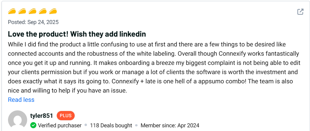 Connexif‌y​ Customer Review