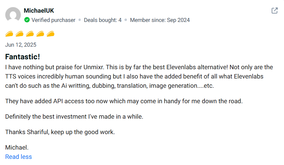 Unmixr AI Customer Review