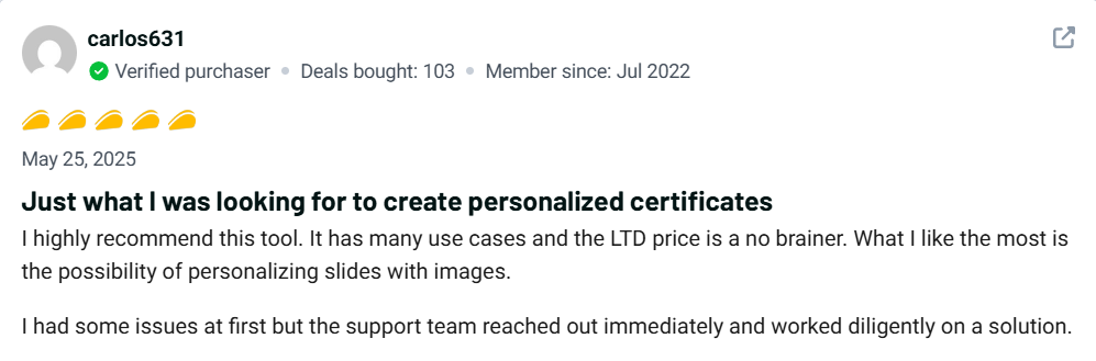 SlideFill Customer Review