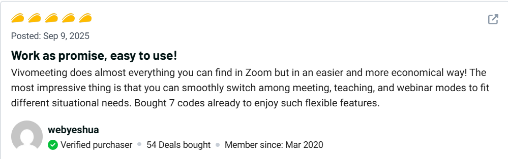 Vivomeetin‍gs Customer Review