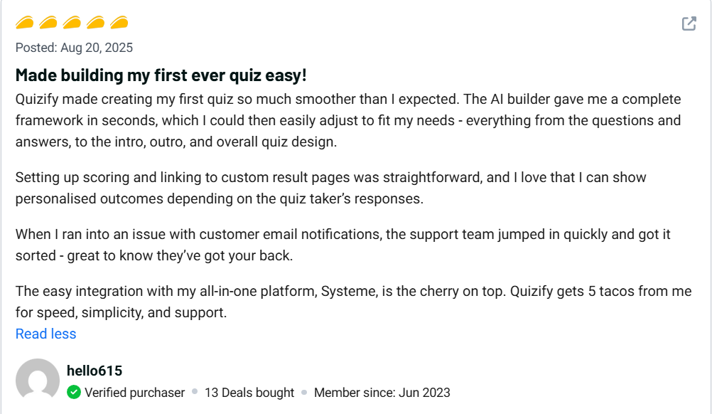 ‌Quizi‍fy Customer Review