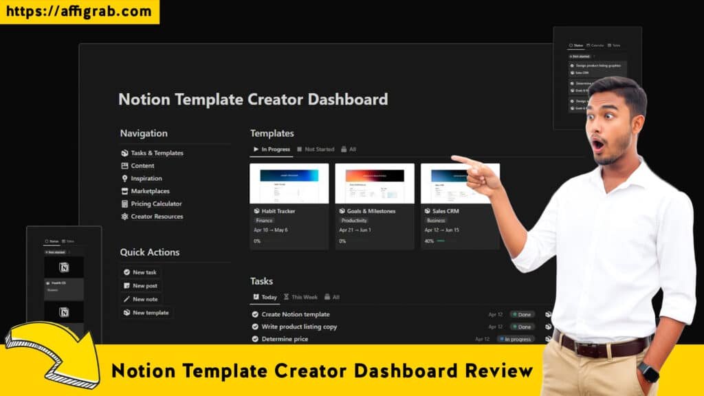 Notion Template Creator Dashboard Review