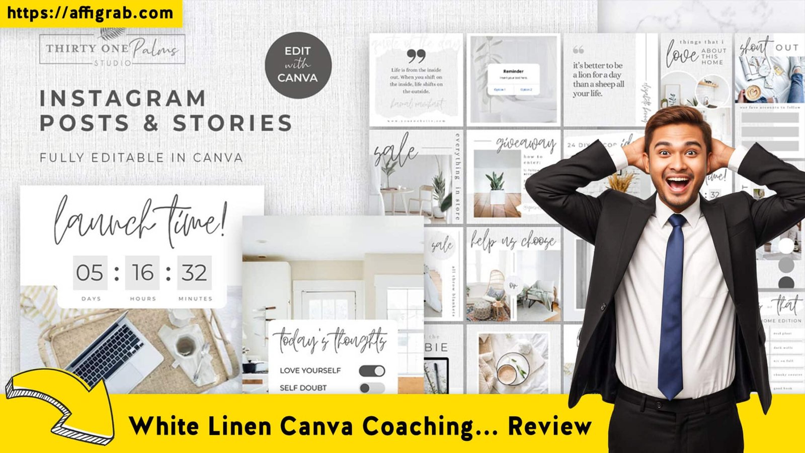 White Linen Canva Coaching Template Bundle Review