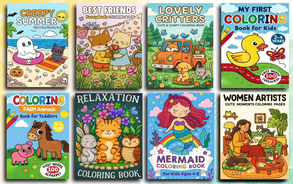 Boost KDP Sales: Bold and Easy Coloring Book Design 3 Kids Coloring Book Design